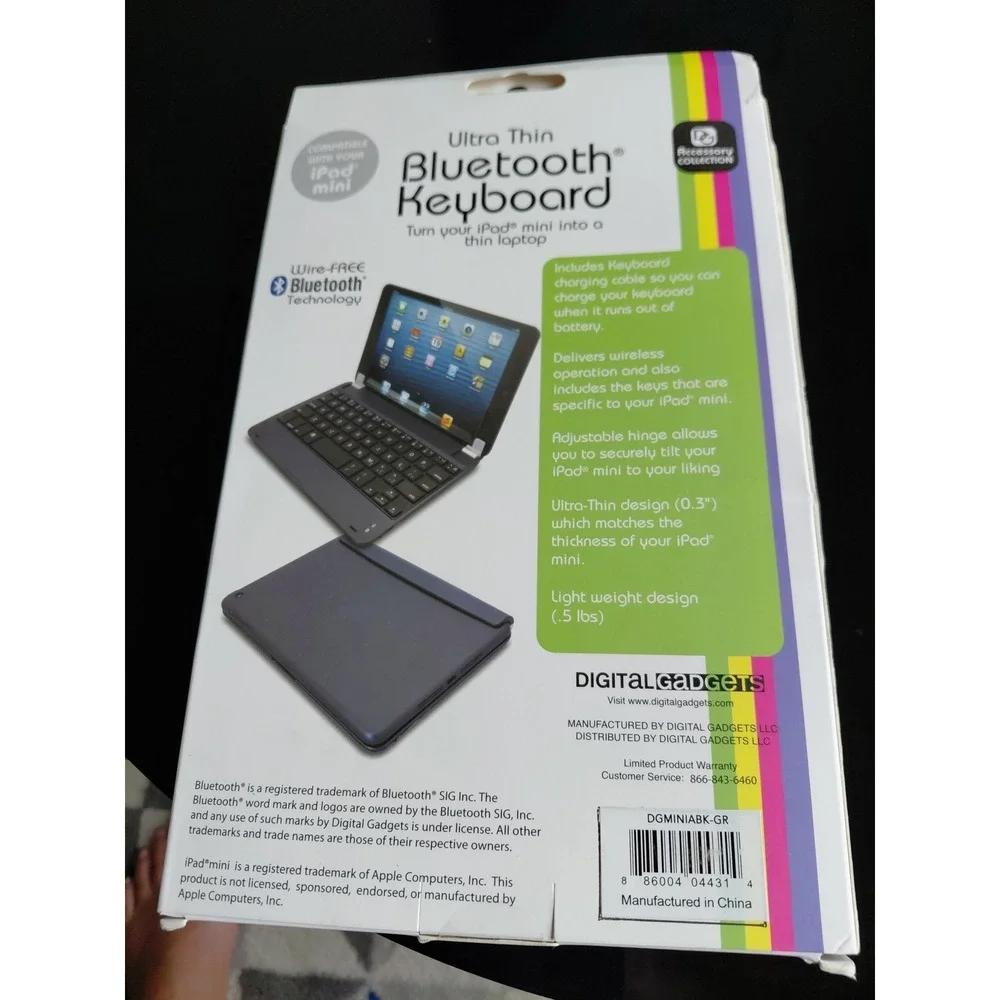 NEW -Ultra Thin Bluetooth Keyboard for iPad Mini New Sealed in Box Green